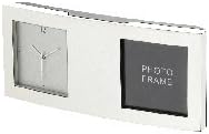 Personalised Silver Plated Clock And Combined Photo Frame