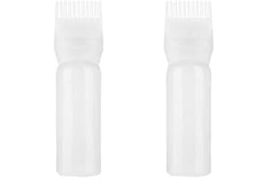 ANLOXIMT Wurzelkamm-Applikator-Flasche, Haaröl-Flaschen-Applikator, Haar-Applikator-Flasche, Haaröl-Applikator mit abgestufter Skala für Haarfärbemittel, Heim-DIY (Weiß*2)