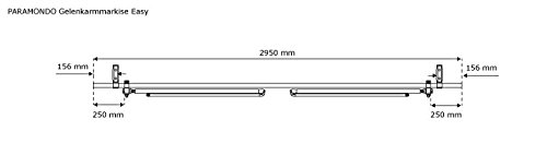 paramondo Gelenkarmmarkise Easy, 2,95 x 2 m, Stoff: Multi, grau-weiß - 5