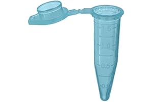 MUHWA Lot de 500 tubes de micro-centrifugeuse gradués en polypropylène avec bouchon à clipser, 1,5 ml - Flacons coniques pour laboratoire (Bleu)