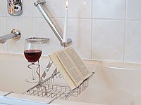 infactory Badewannenauflage mit Buchstütze, Glashaltern, Kerzenständer - 5