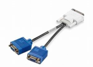 adaptare 29602 Y-Kabel DMS 59-Stecker auf 2-mal VGA-Buchse für 2 Monitore schwarz