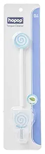 Hopop BPA Free Soft Silicone Candy Shape Tongue Cleaner Toothbrush with Cover 100% Safe For Kids Age From 2-5 Years (1 Pc, Blue)