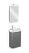 Produktbild Galdem Bad-Set CUBE Gäste WC Set Gästebad Badmöbel Waschbecken Unterschrank Keramikwaschbecken Waschtisch Spiegel LED Beleuchtung Softclose Graphite