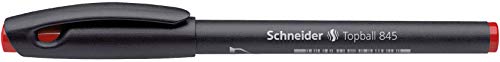 Schneider Topball 845 - Rotulador de bola con punta de acero (trazo de 0,3 mm, 10 unidades), color rojo