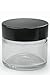 4 x Small 15ml Clear Glass Jars/Pots with Black Lids. Suitable for Lip Balms, Herbs, Spices, Facecream, Ointments & Candles