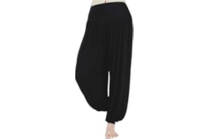 SXME MIGHT SAY Women's Harem Trousers - Ladies Casual Pants -Elasticated Waist - Soft Stretchy Fabric - Full Length - Plus Size UK