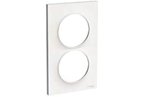 Schneider Electric - Odace Styl, plaque Blanc 2 postes verticaux entraxe 57mm - S520714