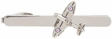 Dalaco Novelty Spitfire Tie Slide In Polished Rhodium Plate In Presentation Box - The For All Spitfire Enthusiasts (100-1149)