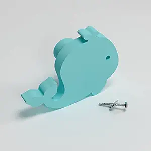 FLY FROG Kids Cute Dolphin Theme Knobs in Pulls for Childrens Drawer Cabinets Wardrobe Door Furniture | Drawer Handle Knob with Screw - Set of 2 (Blue)