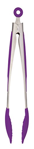 Colourworks Silikon-Küchenzange mit Komfortgriff, 30 cm - Violett