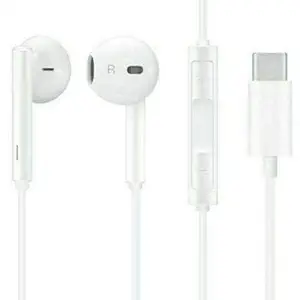 Pacificdeals Type C Mobile Earphones with Mic Compatible for Huawei Nova 8 SE, Huawei Nova 7 5G, Huawei Nova 7 Pro, Huawei Nova 5T, Huawei Nova 5 Pro, Huawei Nova 7 - White with 3 Months Warranty