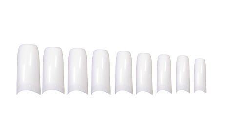 500 x FALSE FRENCH STYLE ACRYLIC NAIL ARTIFICIAL FAKE NAIL TIPS 9 COLOURS AVAILABLE (White)