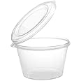 Alpha Basics Plastic 50ml - 2Oz Mini Plastic Containers with Attached Lid (Pack of 50)