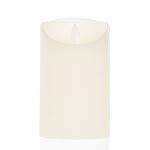 Etronic &reg; Real Wax 3D Dancing Flame Flickering Flameless Battery Powered LED Pillar Dripless Motion Candle, Ivory (3" x 5") (76.2 MM x 127 MM)