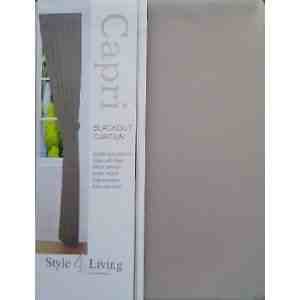 THERMAL BLACKOUT SINGLE DOOR CURTAIN -STONE BEIGE 66 inch x 84 inch Pencil Pleat