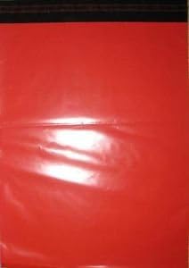25 Size 3 Red Mailing Courier Post Bags 350x500mm - Approx 14x20"