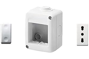 Gewiss Contenitore per apparecchi 27 Combi protetto 2 Posti grigio RAL 7035 IP40 con Nr. 1 Presa Bivalente bianca, Nr. 1 Interruttore bianco