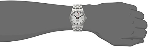 Mondaine Men's Quartz Watch with White Dial Analogue Display and Silver Stainless Steel Bracelet A667.30308.16SBM