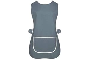 BILMASEE, Grembiule universale da donna grigio scuro con tasca per bar, abbigliamento da lavoro, cucina, ristorazione, pulizie, bar, in twill misto cotone