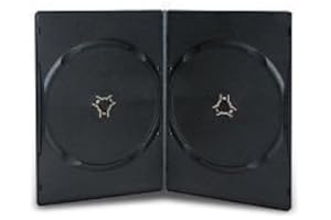 VISION MEDIA 25 x Double Slim 7mm Black DVD/CD/BLU RAY Case