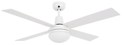 LUCCI AIR Deckenventilator Airfusion Quest II, 122 cm, Gehäuse und Flügel weiß, mit Beleuchtung, inklusive Fernbedienung, 210332