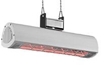 Infrarotheizstrahler CasaTherm W Gold LowGlare Goldröhre, 2000 W, mattweiß, IP65, 8,7 A, 1,8 m Zuleitung, Schukostecker und Wandhalter - 2