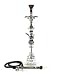 Produktbild NEW KM Genuine Khalil Mamoon Shisha Hookah Cafe Style Genuine Egyptian shisha pipe , Silver Stripped Base (Vase)