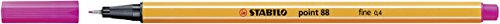 STABILO 8850-6 Fineliner – Point 88 – 50er Metalletui – 47Farben, 2x Blau, Rot, Schwarz - 2