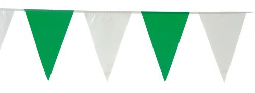 Wimpelkette 10 Meter weiss-grün, Wimpelgirlande