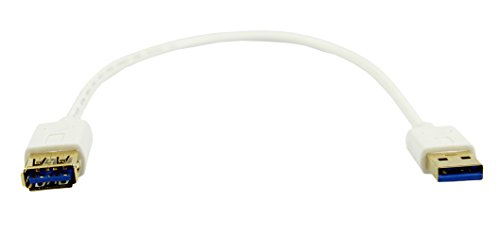 COM-FOUR® USB 3.0 Super Speed Kabel A-Stecker auf A-Buchse mit vergoldeten Kontakten 30cm weiß - Zum Verbinden und Verlängern Ihres USB3.0 Kabels
