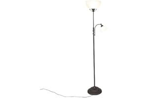 Qazqa - Klasyczna lampa podłogowa brązowa z lampką do czytania - Dallas - E27 | 1 światło - Stal - Odpowiednie dla Oświetlenie wewnętrzne,Jadalnia,Salon