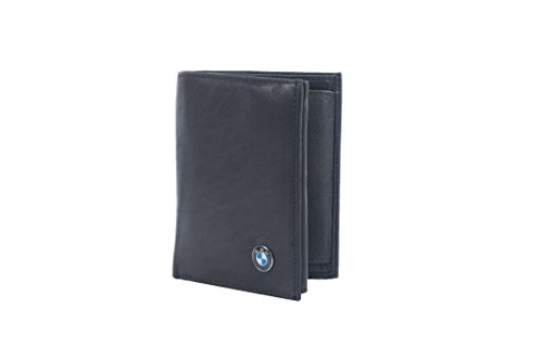 Preisvergleich Produktbild BMW Geldbörse Herren Schwarz Rindsleder Genuine Soft Leather (BMW 3)