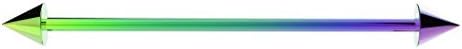 Vault 101 LimitedRainbow Industrial Scaffold Barbell Ear Piercing Bar Surgical Steel with Cones