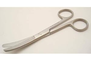 INSGB Diamond Edge - Forbici curve in acciaio chirurgico, punta arrotondata, 12,7 cm