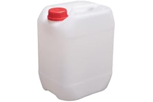 HELGUEFER - Bidon 10 Litros Rectangular Apilable | Garrafa Plastico PEHD Reutilizable, Libre de BPA | Bidon Agua, Aceites, Salsas, Apto para Uso Alimentario | Resistente, Seguro, Fácil Almacenaje