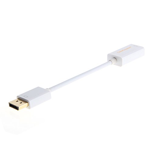 CableCreation vergoldet (DP1.2) Displayport auf HDMI Adapter, Unterstützung 4K X 2K & 3D-Audio / Video Converter ist DP1.2 Version verträglicher, weiße Farbe - 3