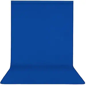 Boltove 6x9 Ft. Blue Screen Backdrop Background Curtain Rod Pocket for Photography, Photoshoot, Product Photography,, Live Streaming, Zoom Meetings, VFX Editing, YouTube Video, FB Short Video, Instagram Reels