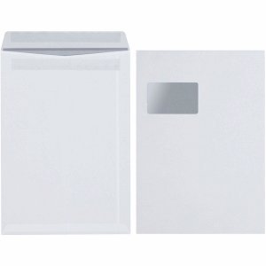 Preisvergleich Produktbild 250 x Herlitz Versandtasche C4 selbstklebend mit Fenster weiß 90g / qm