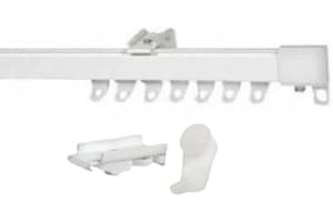 SALES TODAY INTERIROR Fineline White HeavyDuty Aluminium Bendable Window Curtain Rail Track Set (150cm)