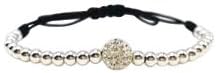 Kabuso Black Fiji Friendship Bracelet Bangle with Cubic Zirconia Stones (CZ) - Gift Boxed