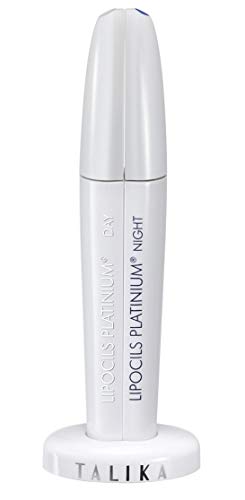 Talika Lipocils Platinium - Double sérum jour et nuit multiplicateur de cils - Booster de pousse, de densité et de pigmentation des cils - Application facile brosse, embout mousse + pinceau - 10 ml