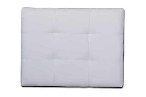Ventadecolchones - Cabecero de Cama tapizado en Polipiel con capitoné Modelo Tablet Blanco y Medidas 91 x 70 cm para Camas de 80 ó 90