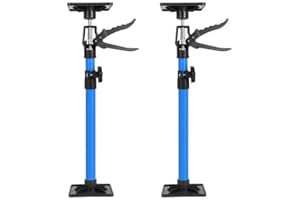 2 st teleskopstöd 50-115cm, monteringsstöd & takstöd 40 kg bärkraft | Höjdjusterbart enhandsstöd som tennspännare för skåpinstallation, halkfri, byggstöd för gör-det-själv