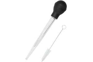 North Mountain Supply Turkey Baster/Wine Thief, Multi-Use with Cleaning Brush, Easy-to-Read Measurements in Ounces & Milliliters, Heat-Resistant, Dishwasher Safe - 11 Inches