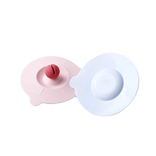 BESTONZON 2pcs couvercles de tasse de silicone tasse à café de thé couvre les couvercles étanches à la poussière résistants capables de tenir la cuillère (couleur aléatoire)
