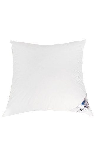 Hochwertiges weiches Daunenkissen Daunen Kissen angenehmes und weiches Kopfkissen: 80x80 cm , 1400 g Kissen-Füllung, aus 100 % Baumwolle reines Naturprodukt
