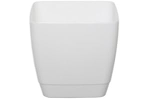 Whitefurze G0618SQ 18cm Square Indoor Pot Cover - White