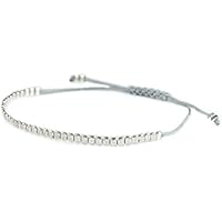 Textilarmband mit 925 Silber Elementen,Silber/Grau