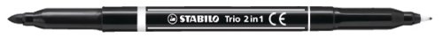 Stabilo Filzstift und Fineliner (in einem Trio 2 in 1) 10er Pack schwarz